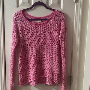 Hollister Pink Open-Knit Women's Sweater